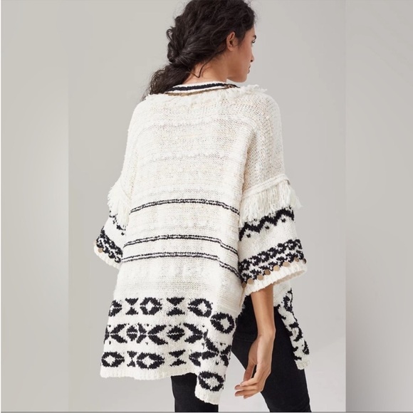 Anthropologie Margot fringe poncho sweater - Picture 2 of 16